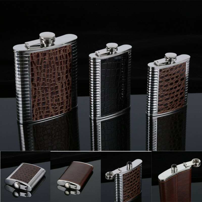 Hip Flask Wine Bottle 6-9OZ Stainless Steel Liquor Whiskey Alcohol Flask Cap Pocket Wine Bottle Liquor Screw Cap