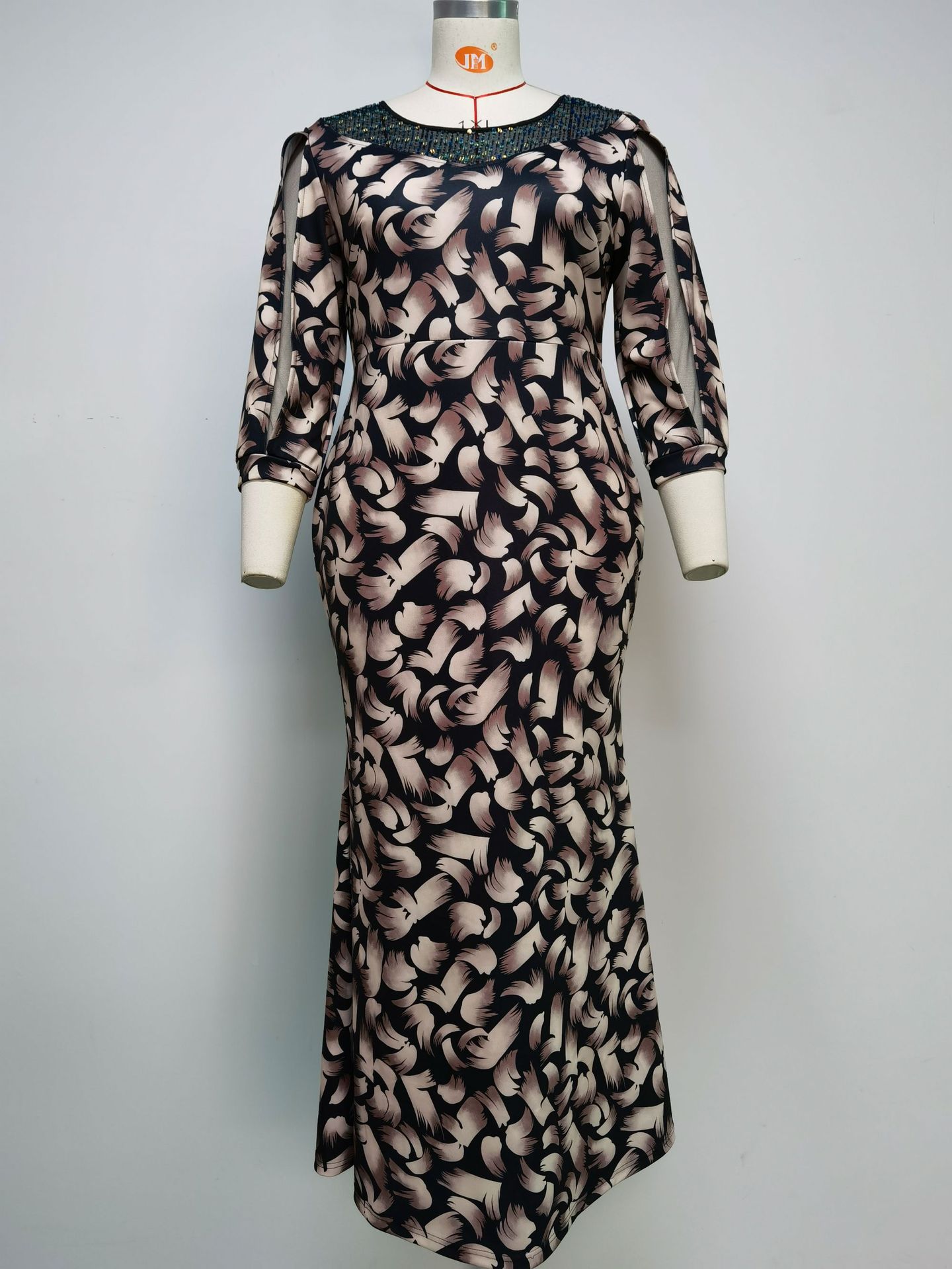 5XL 6XL Puls Size Dashiki African Dresses For Women Clothing Sequins Muslim Abaya Maxi Dress Bazin Riche Big Size 4XL