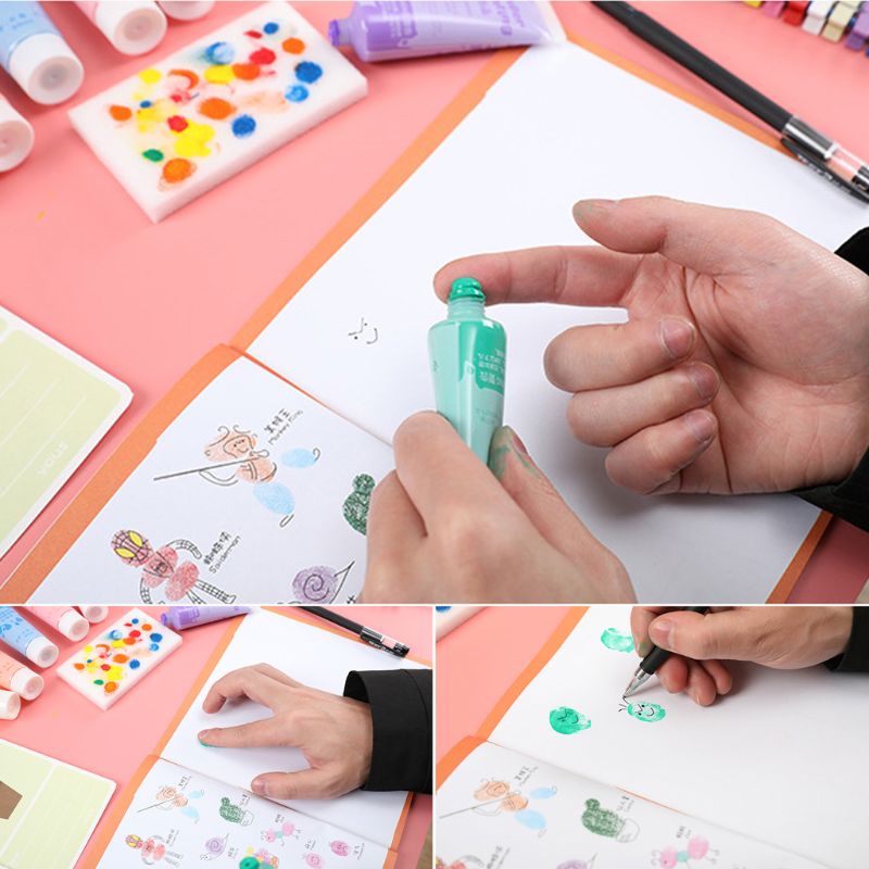 30ml Finger Paint 6/8/12 Color Set Washable Kids Finger Paint Supplies for Kids