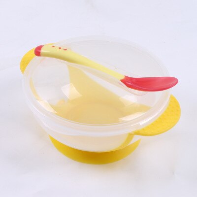 Universal Gyro Bowl práctico niños Balance rotativo novedad Gyro paraguas 360 rotar a prueba de derrames sólidos platos de alimentación: Yellow Cover
