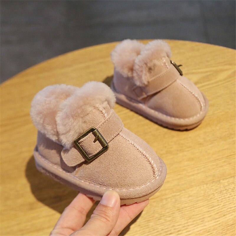 AOGT Warme Baby Winter Schuhe Kleinkind Kleinkind Baumwolle Schuhe Weichen Bequemen Schnalle Dekoration Plüsch Knöchel Baby Schnee Stiefel