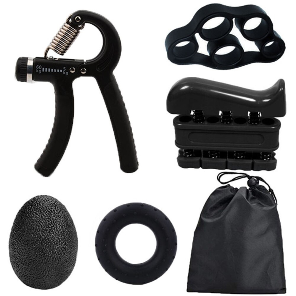 5 Pack Hand Grip Strength Trainer Kit Strengthener Exerciser Trainer Finger Forearm Strength Muscle Recovery Heavy Hand Gripper