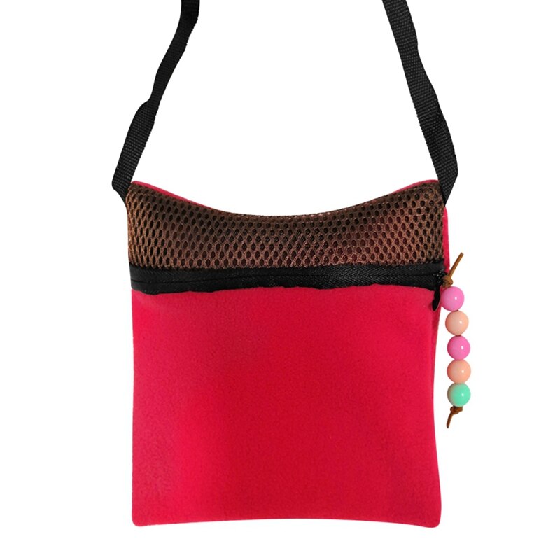 Bolsa de transporte de viaje para hámster, pequeña bolsa de viaje para hámster, bolsas de viaje, jaulas, bolsa de cremallera para cama de dormir portátil, bolsa con cremallera para hámster: Rojo