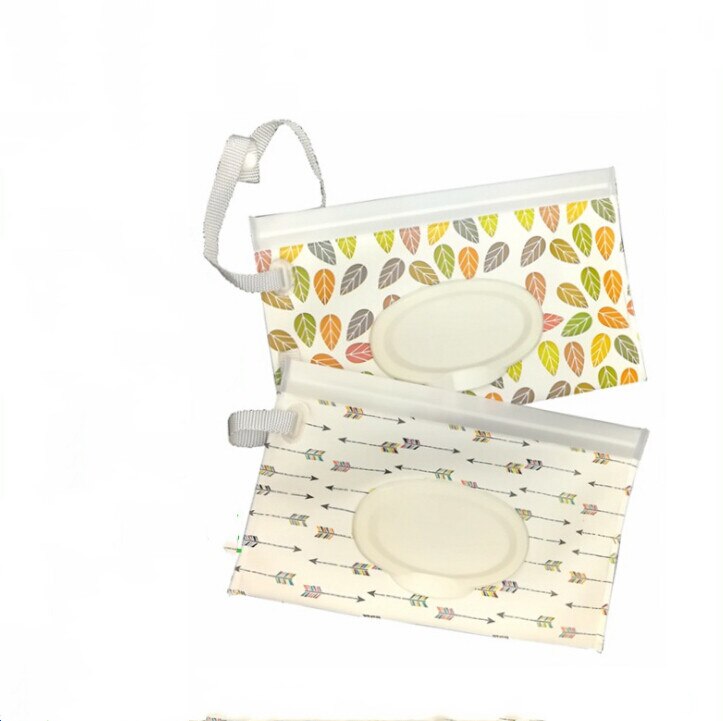 Bolso de mano para limpieza de maletas, toallitas ecológicas, bolsa de cosméticos con tapa, caja de toallitas portátil con correa a presión