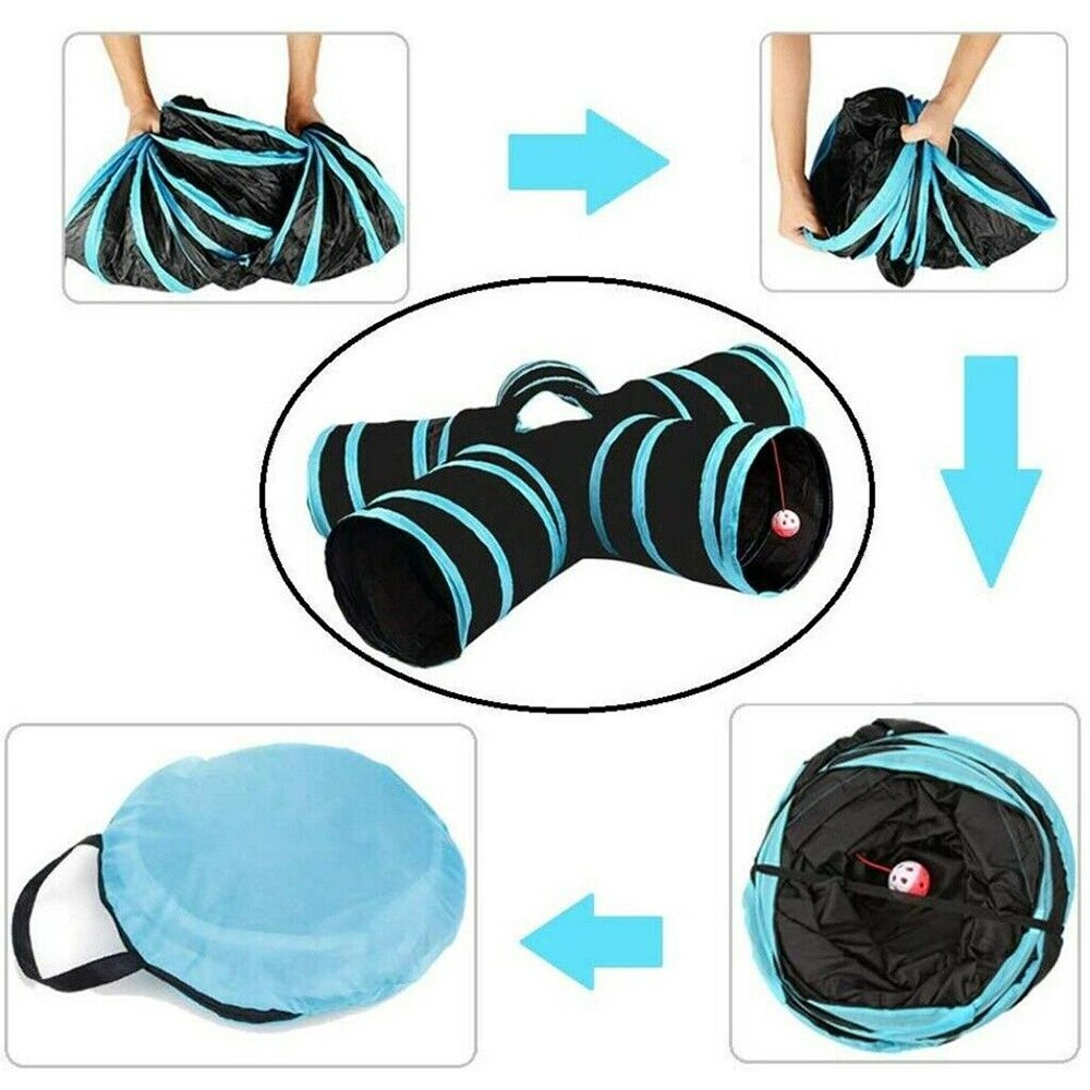 Foldable Pet Cat Tunnel Pet Cat Kitten Puppy Tunnel Play Toy 5 WAY Foldable Exercise Tunnel Funny Toys Kitty Puppy Training P