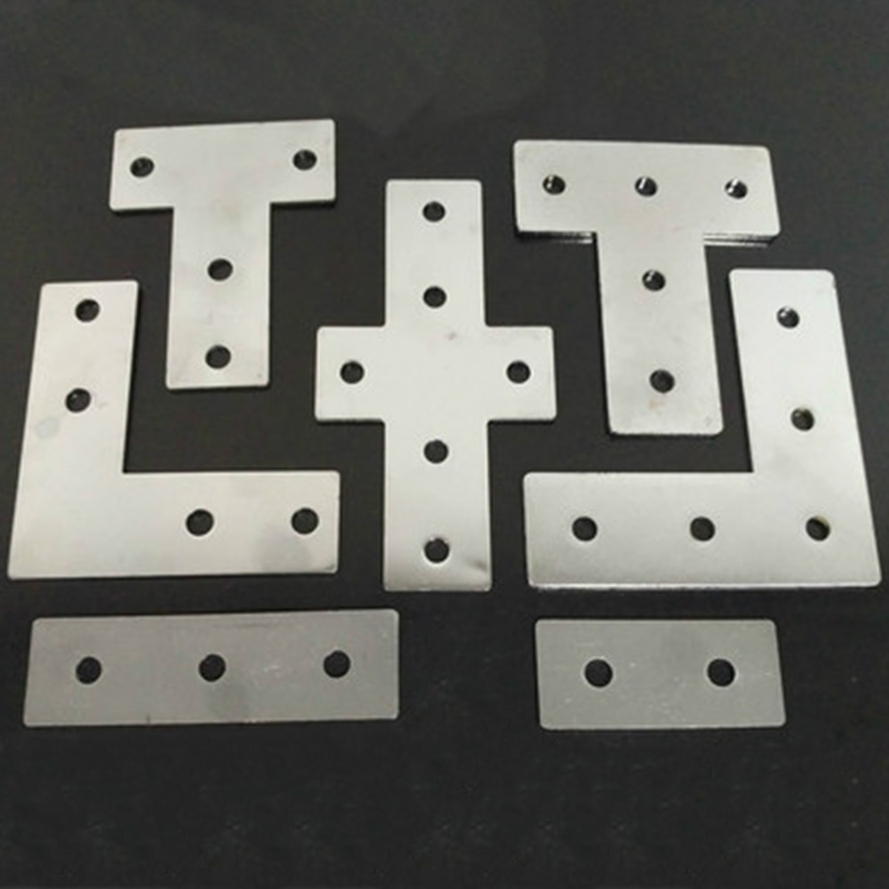 90 Degree Joint Board Plate Corner Angle Bracket Connection Strip for Aluminum Profile /3030/4040 L/T/Cross 4 Hole