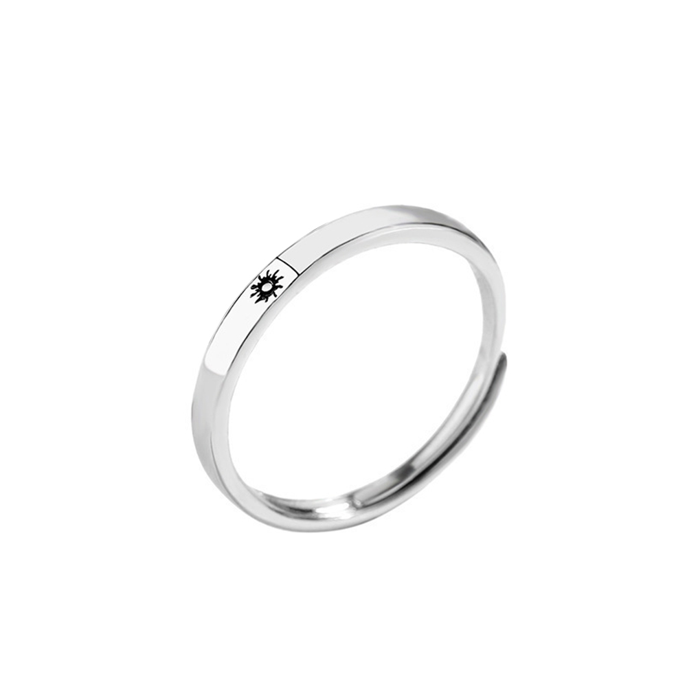 1 par de anillos de pareja de gatitos, bonito anillo abierto de plata para mujeres y hombres, anillos de dedo ajustables, de joyería de aniversario para amantes románticos: Marrón claro