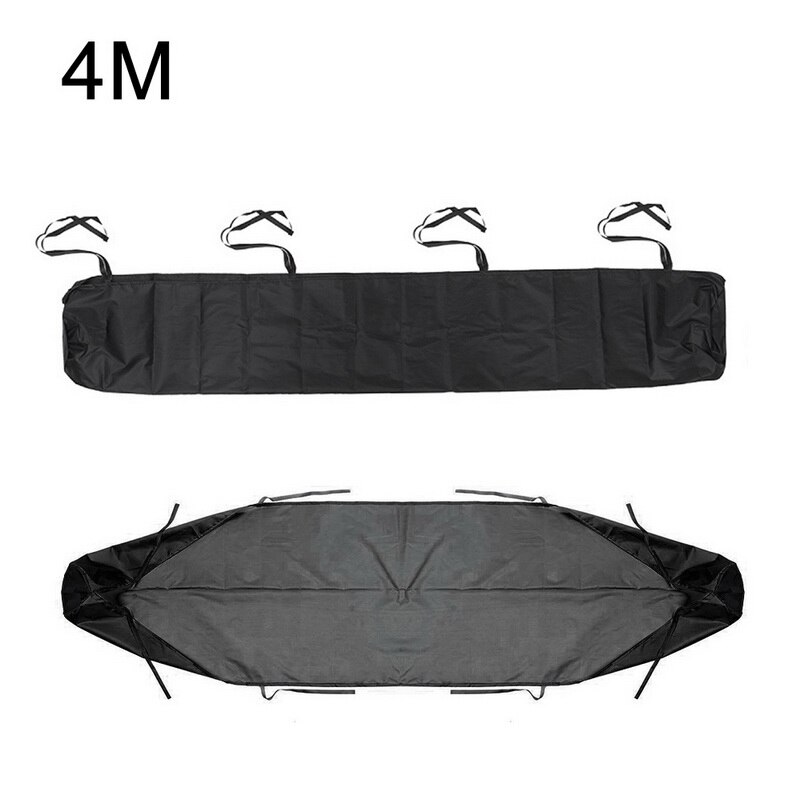 Capa protetora para toldo pátio retrátil toldo cobertura com corda para jardim ao ar livre proteção solar poeira chuva neve proteger: Black  4m