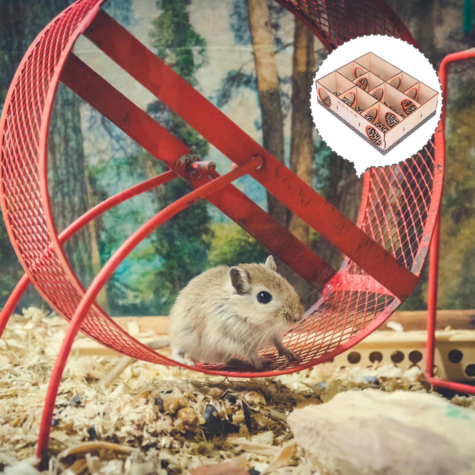 Wooden Maze Tunnel Small Pet Animals Hamster Wooden Maze Tunnel Pet Activity Sport Toys for Mice Dwarf Hamster