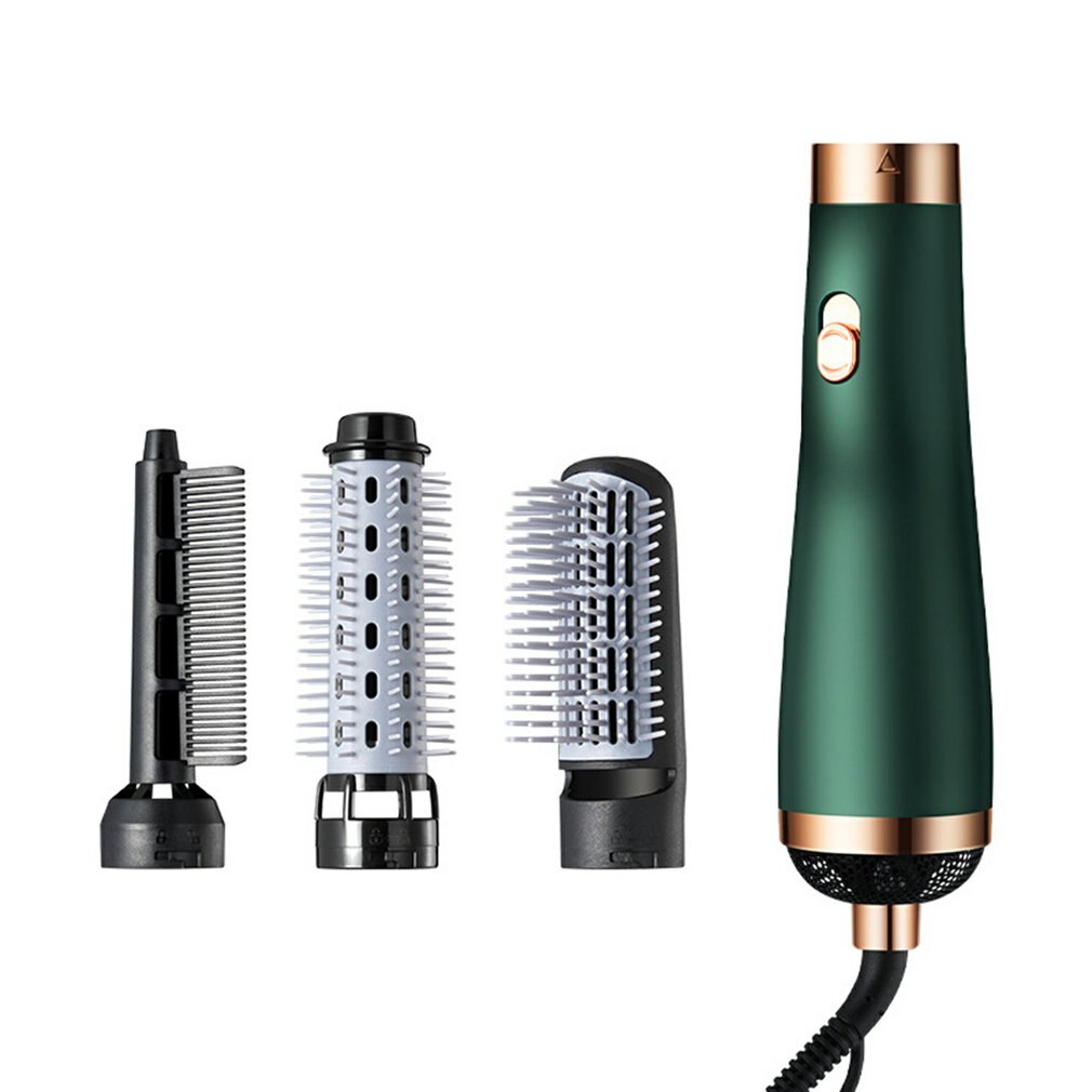Hair Dryer Brush All-in-One Air Brush For Drying Straightening Curling Hair Volumizer Blow Dryer Brush Hair Styler Brush: Green / EU