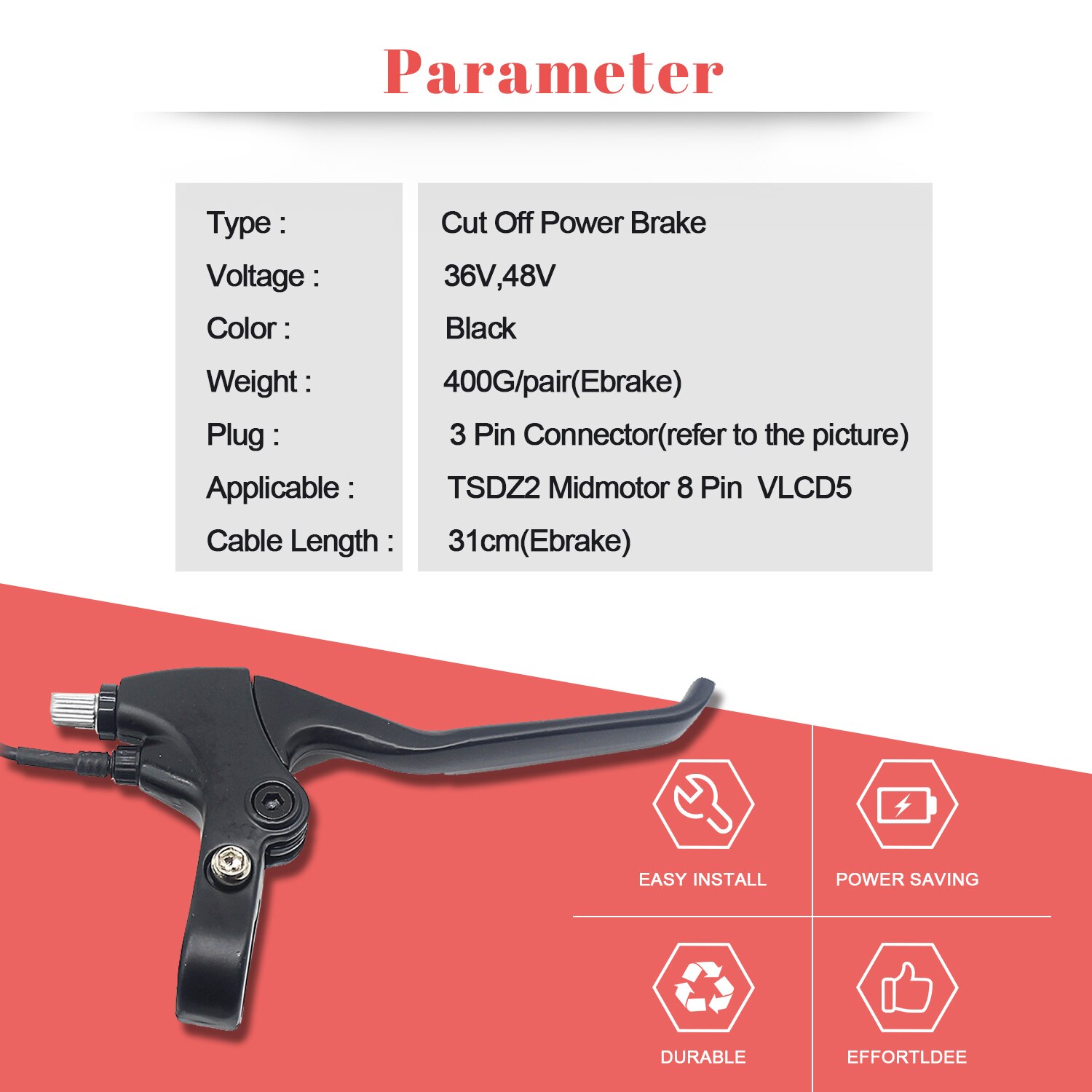 TSDZ2 Brake Lever Brake Sensor Cut Off Power Brake Aluminum Alloy For Tongsheng Mid Central Motor Kit