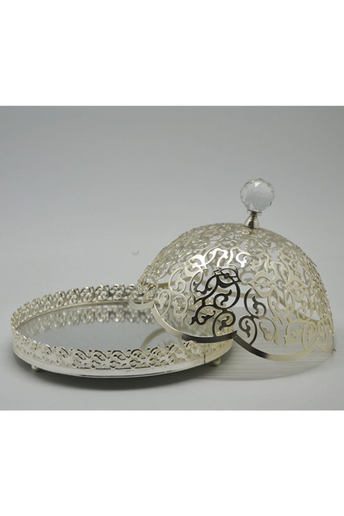 Large Stone Silver Turkish Delight Sugar Bowl 20 cm