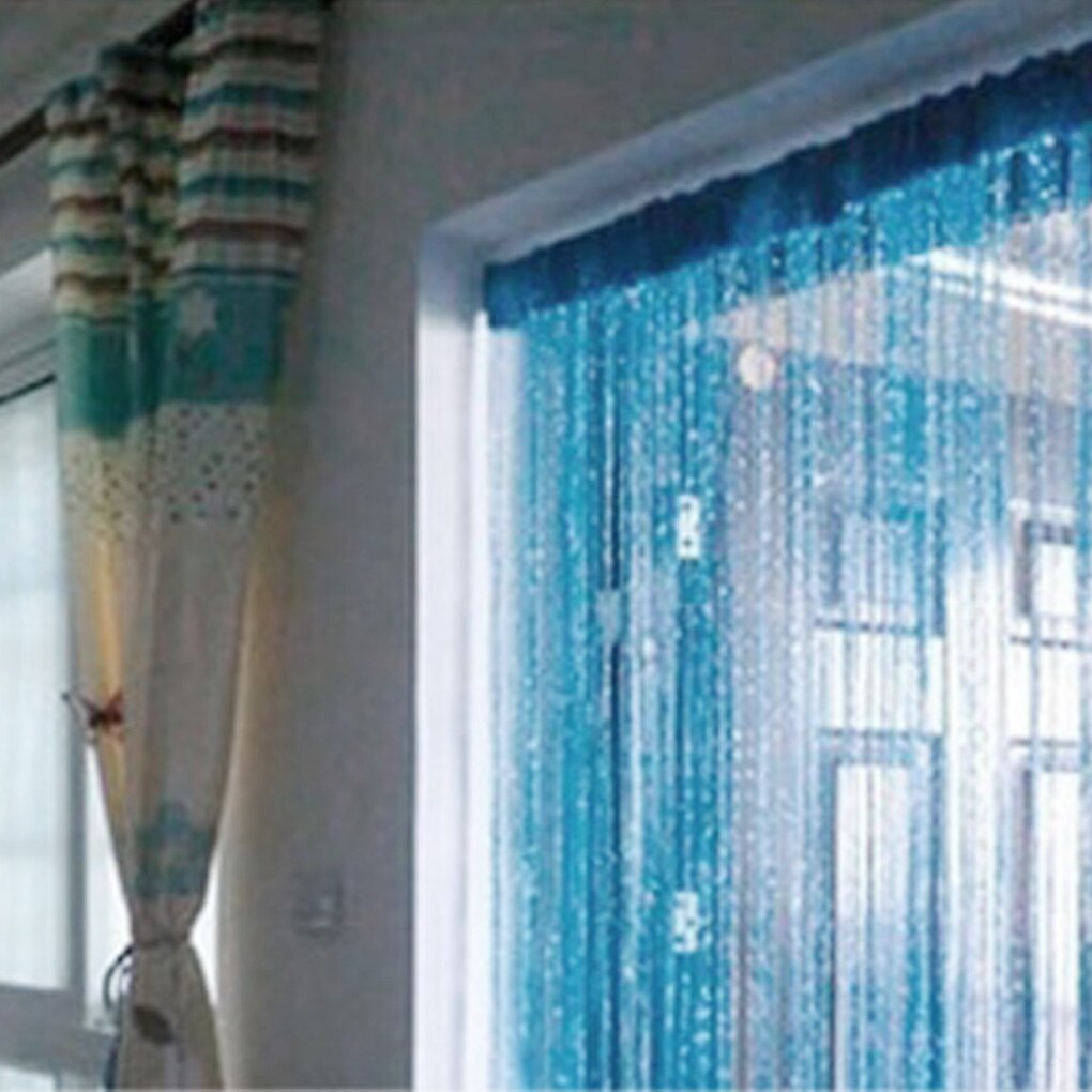 Newest Crystal Curtain Flash Line Shiny Door String Curtain Wall Panel Edge Window Room Divider Blind Tassel Screen