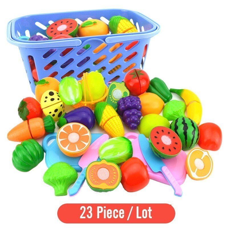 12-24 PCS Pretend Play Plastic Voedsel Speelgoed Snijden Fruit Groente Voedsel Pretend Play Kinderen Voor Kinderen