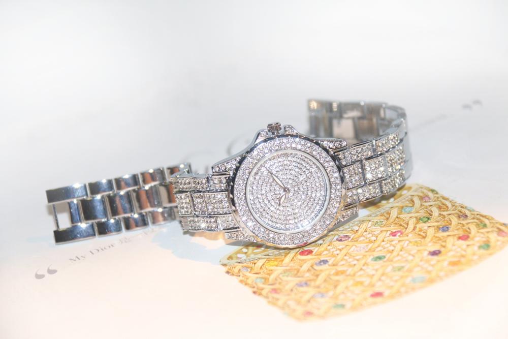Luxe Vrouwen Strass Horloges Goud Zilver Horloge Dames Quartz Horloges Valentijn Cadeau