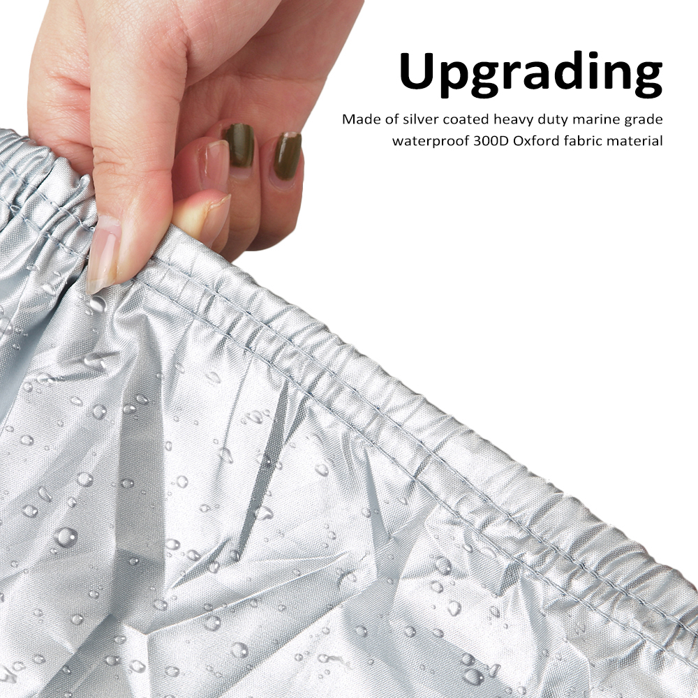 Bootsabdeckung für Yacht, Outdoor-Schutz, wasserdicht, robust, silberfarben, reflektierend, passend für V-HULL TRI-HULL Runabouts und Bassboote