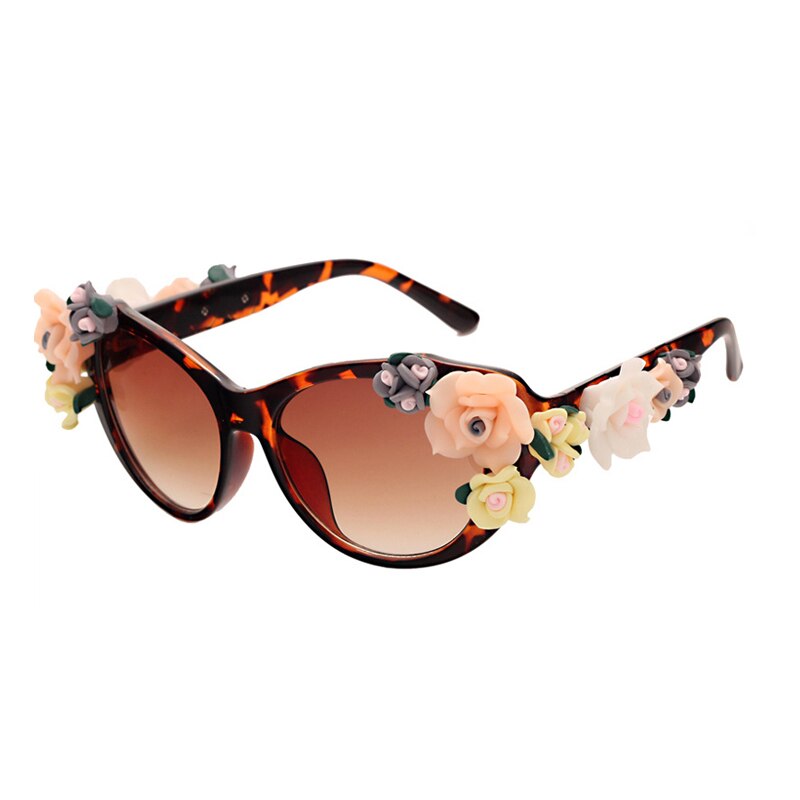 Charmerende flower cat eye solbriller kvinder oculos vintage cat eye briller mærke herre briller nuancer  uv400 o259