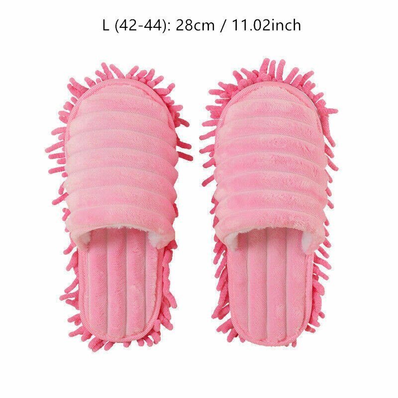 Multifunction Floor Dust Cleaning Slippers Shoe Lazy Wash Mop Shoes Coral Fleece Mop Head Caps Home Clean Wiping Tool: Pink-L