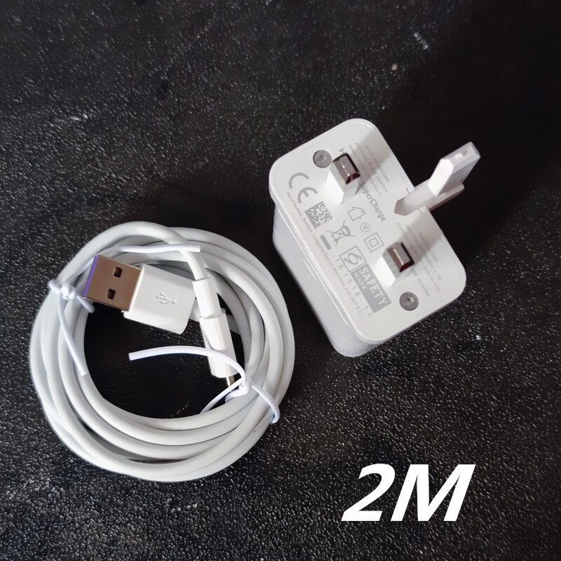 Original Huawei 40W Aufzurüsten USB Schnelle Ladegerät 10V 4A Adapter 5A Typ C Kabel für Honor 10 Magie p20 P30 pro p40 pro mate 30: UK 2M CABLE