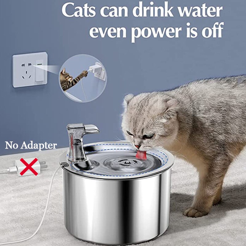 Fuente de agua con filtro automático para gato, dispensador inteligente de agua con Sensor de movimiento, silencioso, con grifo, bebedero