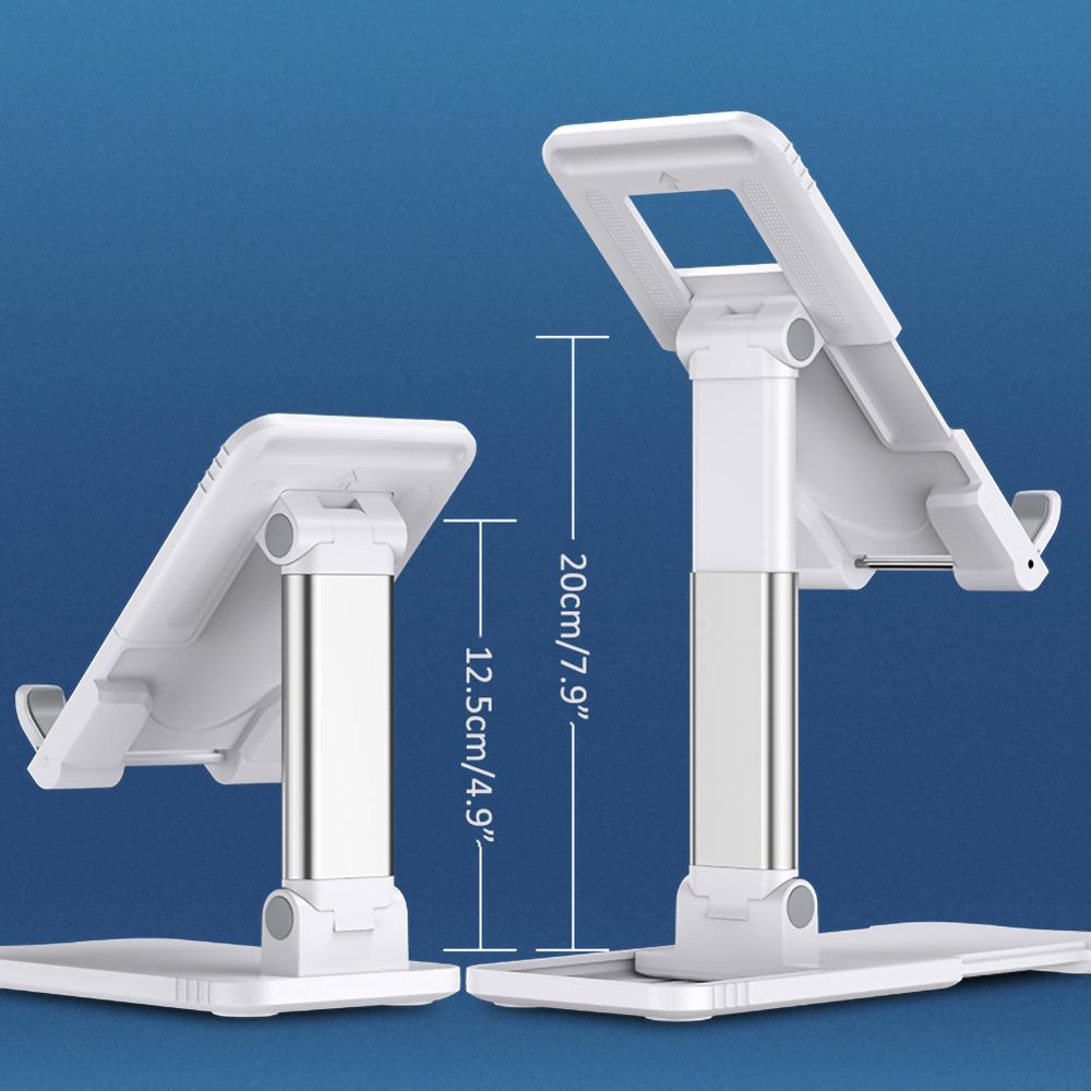 Ergonomic Collapsible Adjustable Metal Desktop Tablet Holder Table Cell Foldable Extend Support Desk Mobile Phone Holder Stand