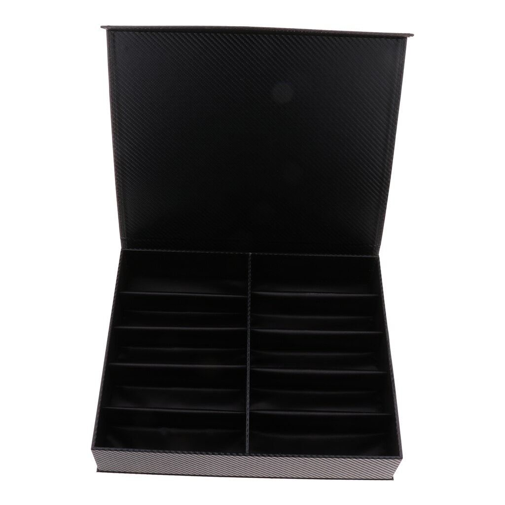 Black Multi-Purpose Display Hard Case with 10 Slots for Glasses,Watches,Necklaces,Bracelets,Hair Accessories