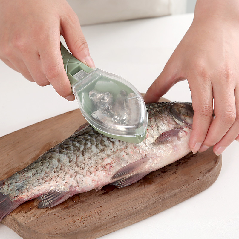 Practical Fish Scale Brush With Cover Manual Fish Scale Scraper Tool Kitchen Scale Remove Gadget Cleaning Scaler Scraper ZB847