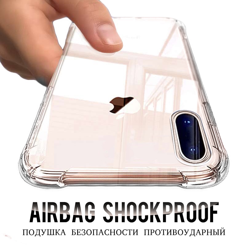 Funda de silicona a prueba de golpes para iPhone, funda trasera de silicona transparente de lujo para iPhone X Xr Xs Max 12 11 Pro Max 8 7 6s Plus SE