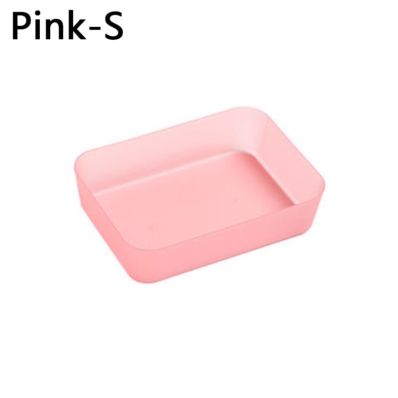 Storage Drawers Plastic Storage Organizer Drawers For Makeup Clothes Tableware Organizer Box Kitchen Desktop Organizer: Pink-S