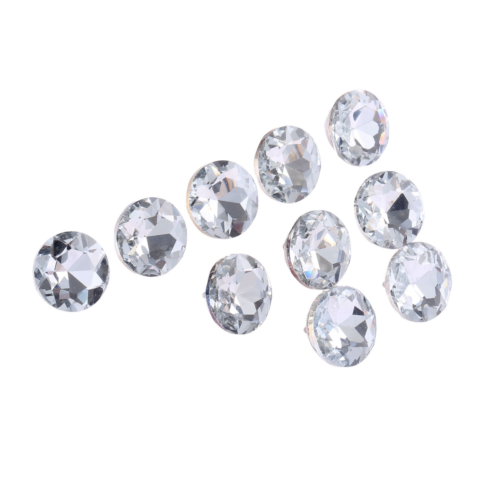 10 sztuk 14/16/18/22mm diamentowe kryształowe szklane guziki tapicerskie dekoracyjne gwoździe pinezki szpilki dla Craft Sofa części mebli ściennych: Element mosiężny w starym stylu