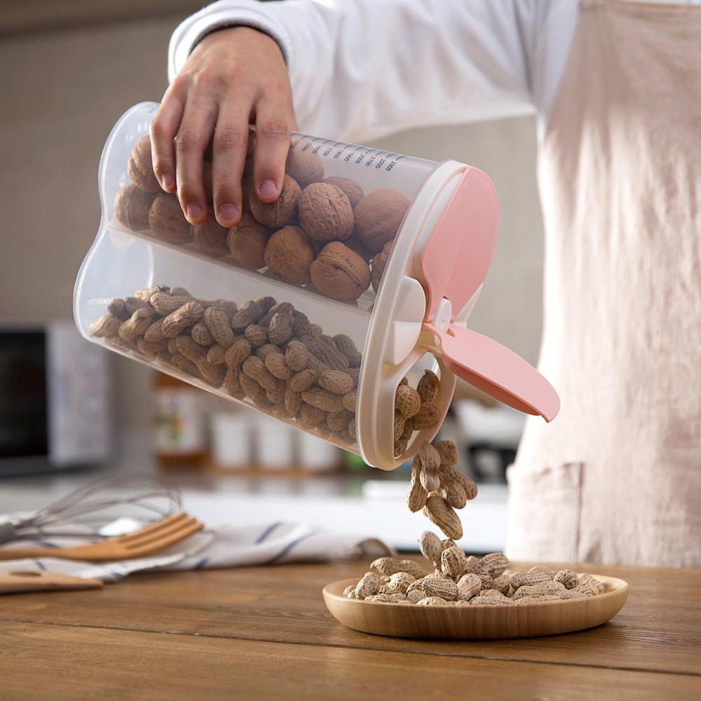 Transparent Multi-grid Kitchen Storage Containers Beans Grain Cereal Storage Container Sorting Rice Box Sealed Case with Divider