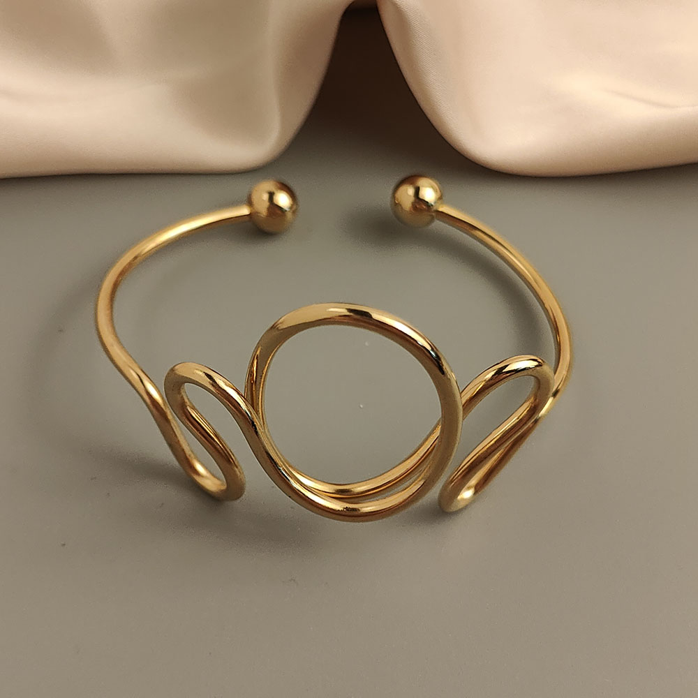 Uforgyldte damearmbånd med uregelmæssig form, meget vandtætte metalarmbånd, festsmykker