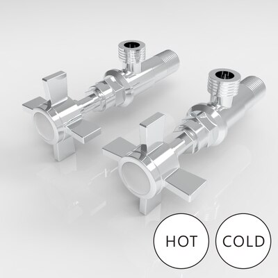 Bathroom Angle Filling Valve Faucets Gold Chrome Kitchen Cold Mixer Tap Accessories Standard G1/2 Threaded Europe Style: pair chrome