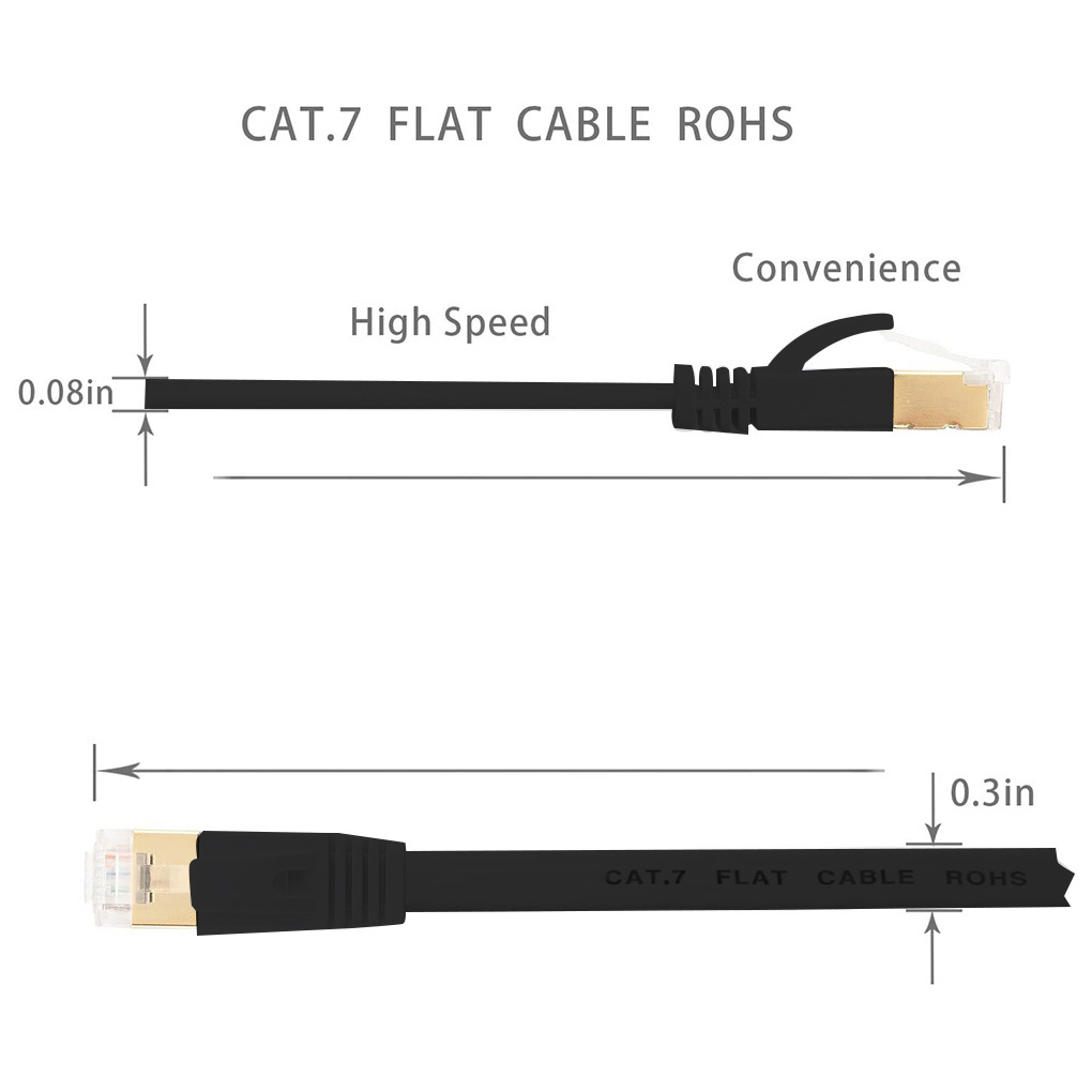 Cat 7 Enternet Cable White/Black Ethernet Network Cable Compatible Patch Cord for Laptop Router Cable Internet Cable Ethernet