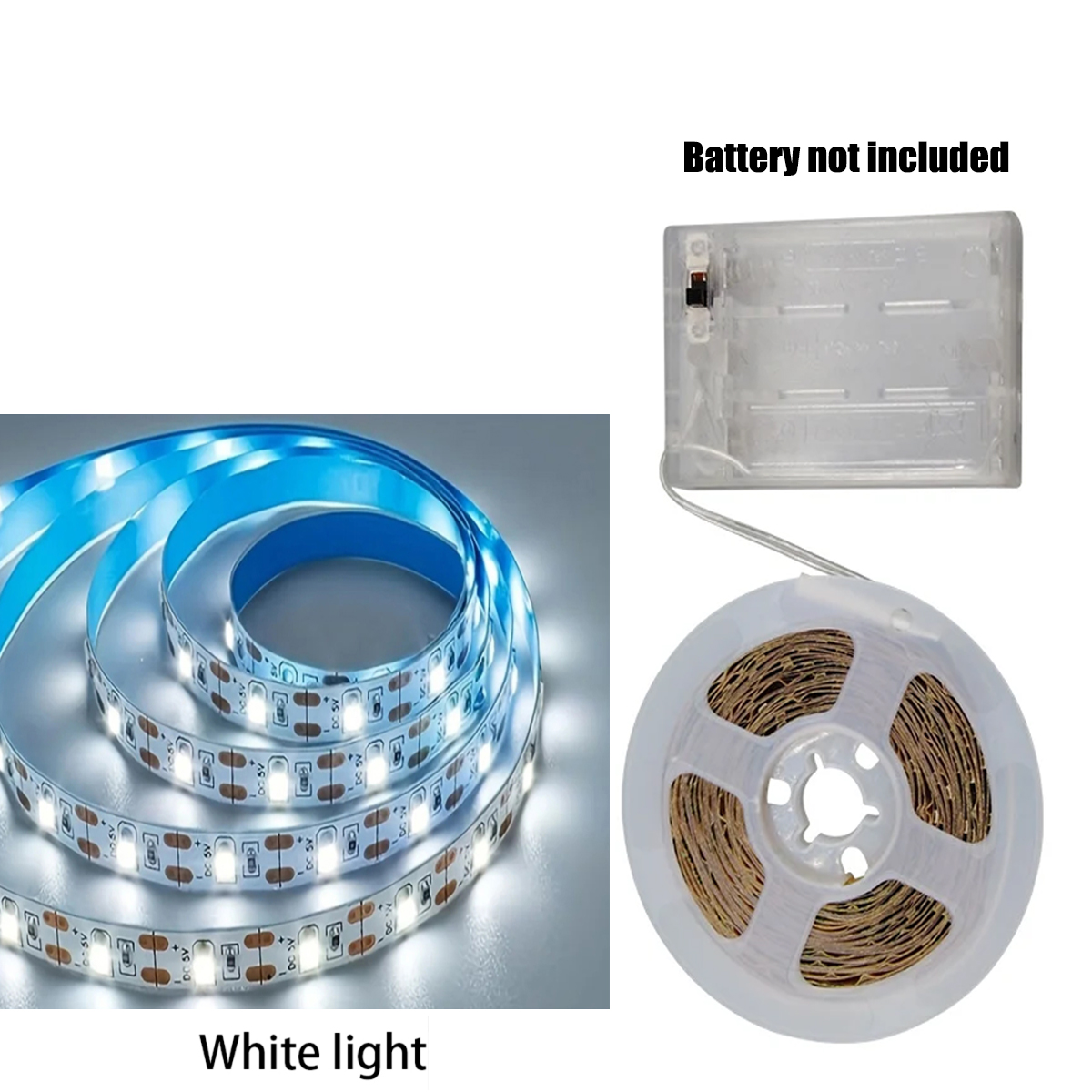 Batteri led-strimmellys 2835 stk . 60 stk. perler /m 5v 8mm boligindretning skab blå baggrundsbelysning lyserød natlampe: Udsender farve 8 / 5m