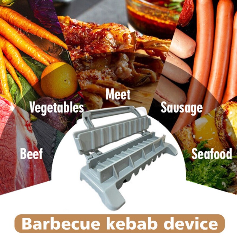 Kebab Maker BBQ Tools Meat Skewer Machine Kebab Press Maker Preparation Plastic Kabab Manual Kabob Mould Outdoor Camping Tools