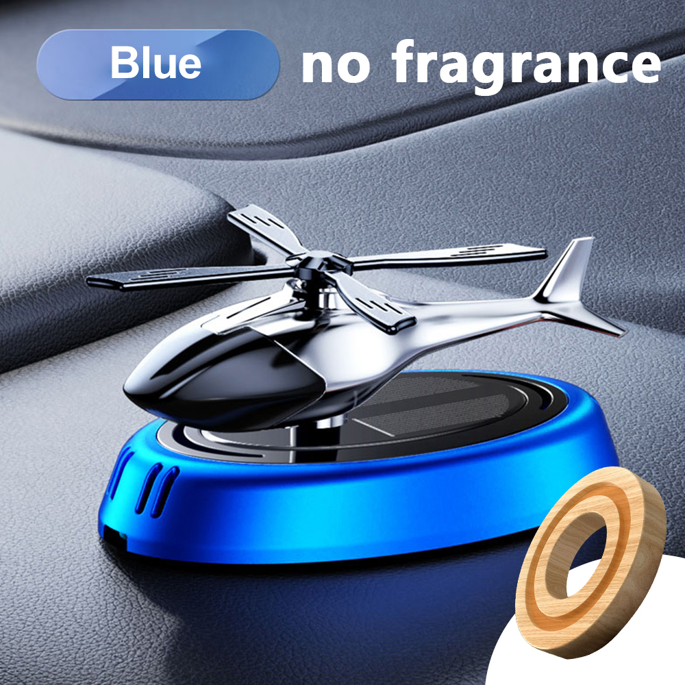 Solar Car Air Freshener Center Console Car Perfume Helicopter Decoration Interior Decoration Solar Car Rotating Perfume Diffuser: Blue
