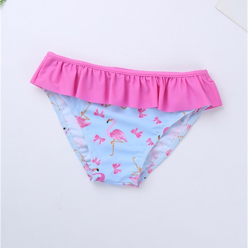 freundlicher Mädchen Tankini Badeanzug Lange Ärmeln Flamingo Gedruckt Rashguard Bademode Badeanzug einstellen Spitzen mit Rüschen Schwimmen BöHöhle