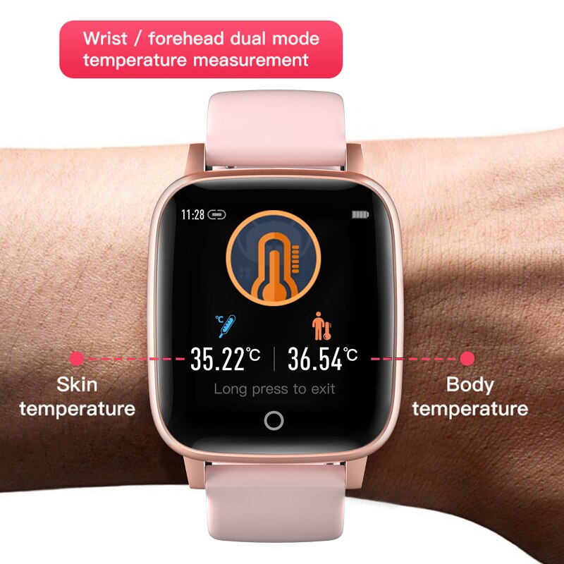 LIGE Smartwatch - Body Temp & Heart Rate Monitor - Fitness Tracker for Android & iOS - 1.3" Display