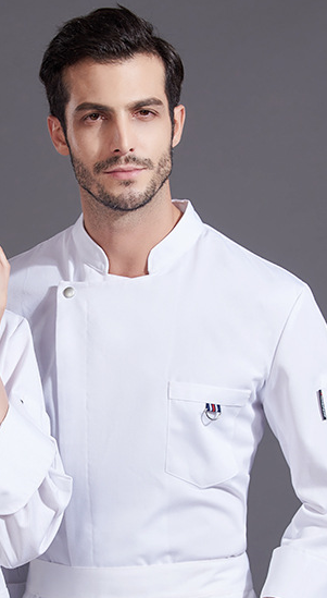 C314 Long Sleeve Cook Work Chef Uniforms Waiter Coat Tops Restaurant Hotel Kitchen Chef Uniforms Catering Overalls Outfit Coats: MaleWhite / XXXL