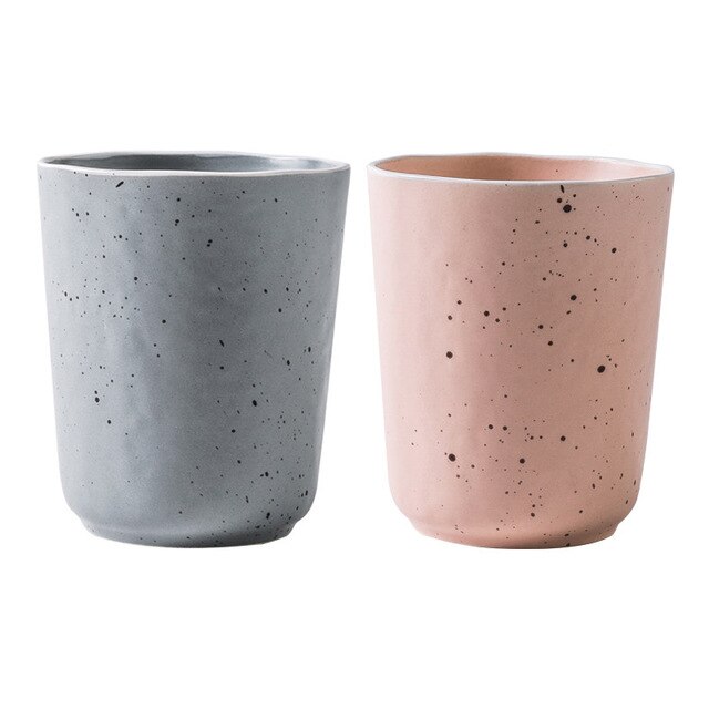 Nordic Minimalist Ceramics Coffee Cup Japanese-style Tea Kettle Couple Water Mug Glaze Point Container 400ml 10.5x8.8cm: Couple