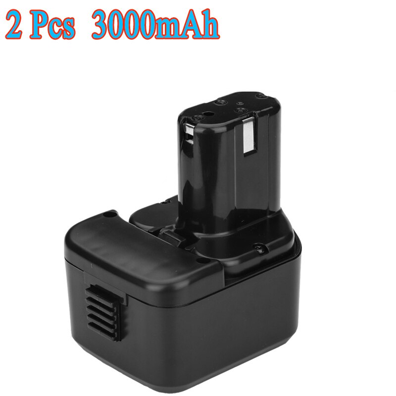 Voor Hitachi EB1214S DS12DVF3 2.0Ah 12V NI-CD Power Tool Vervangende Batterij FWH12DF,EB1220HL,DS12DVF2,EB1220HS,WH12DM2,EB1230X: 2 pcs 3.0Ah