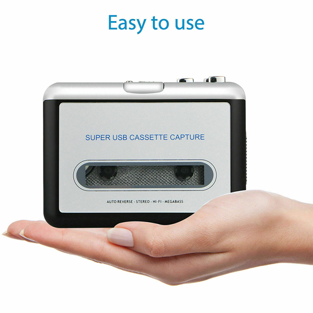 Reproductor de casetes Convertidor de casete USB a MP3 Captura Audio Reproductor de música Grabadora de casetes de cinta