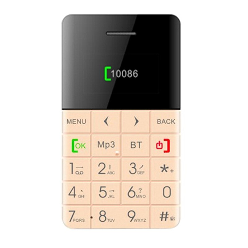 Teléfono móvil con tarjeta AEKU Qmart Q5 2G GSM, 5,5mm, Mini tarjeta delgada Ultra delgada de bolsillo, teléfono móvil con tarjeta de 0,96 pulgadas