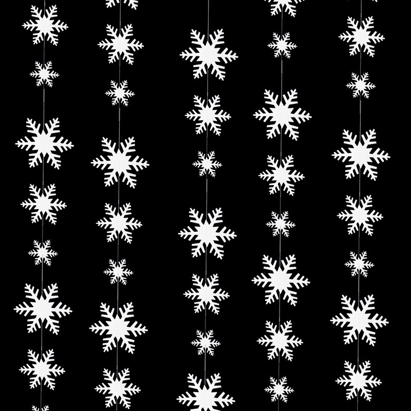 12Pcs 8/10/12Cm 3M Sneeuwvlok Papier Slingers Opknoping Decor Voor Christmas Party Decoratie Benodigdheden kerst Sneeuwvlok Ornamenten