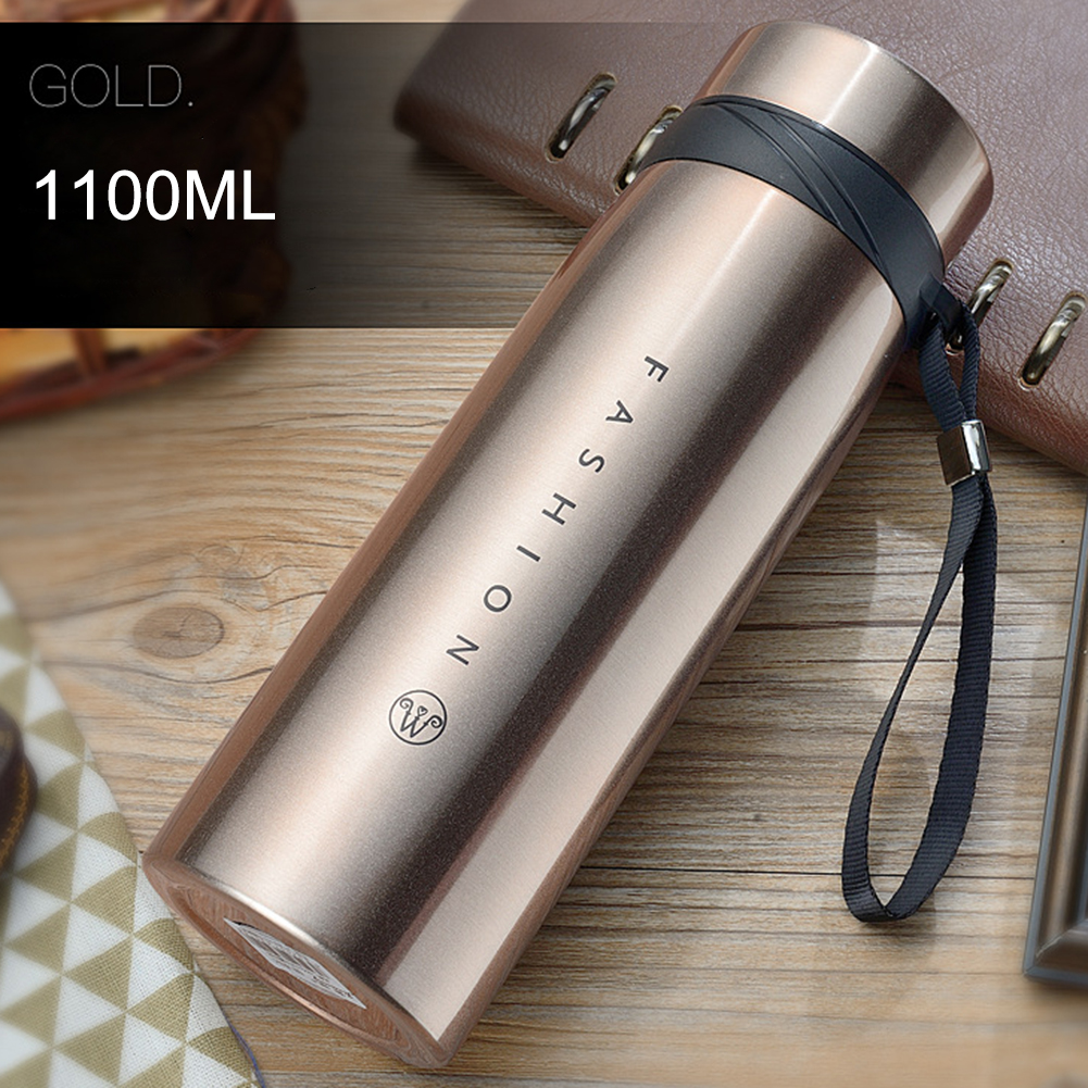 650/900/1100ml Thermos Mug Stainless Steel Water Bottle Portable Tea Coffee Mug Thermos Bottle For Outdoor Camping Hiking Sports