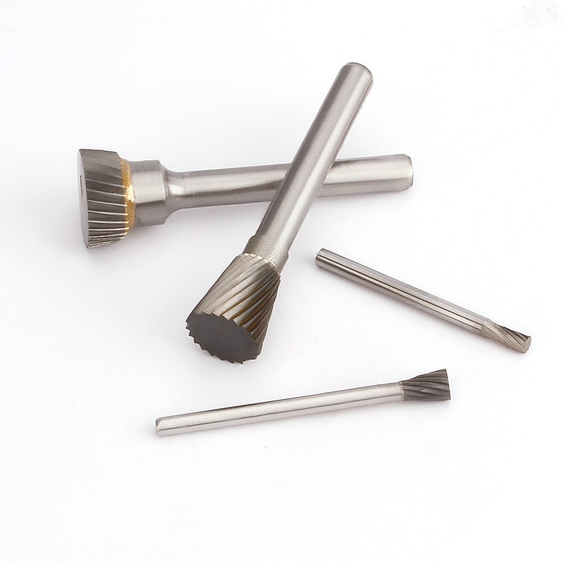 Inverted Cone Shape Alloy Rotary File 1pcs Hard Metal Grinding Head Milling Cutter Tungsten Wood Carving Tool N-Type