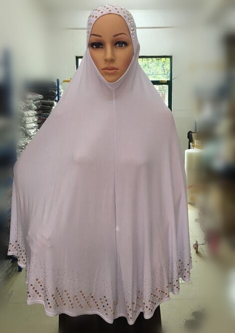 Hidżab islamska odzież natychmiastowa hidżab Turban diamenty Rhinestone chusta hidżab chustka turecki hidżab rozszerzenia szyi klatka piersiowa 100X90CM: white