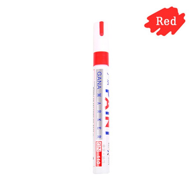 6 Colors White Car Paint Graffti Marker Pen For Volkswagen VW Polo Tiguan Passat B6 B7 B8 T5 T6 Golf UP Vento Arteon Touareg: Red