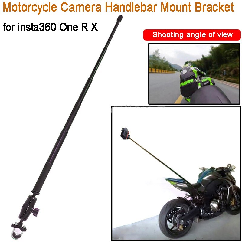 Motorcycle Camera Holder Handlebar Mount Bracket for GoPro DJI & Insta360 One R Invisible Selfie Stick Bike Clamp ONER Accessory